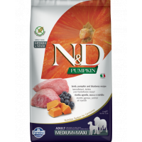 N&amp;D Adult medium/maxi Hrana uscata caini talie medie si mare, cu miel, dovleac si afine 12 kg